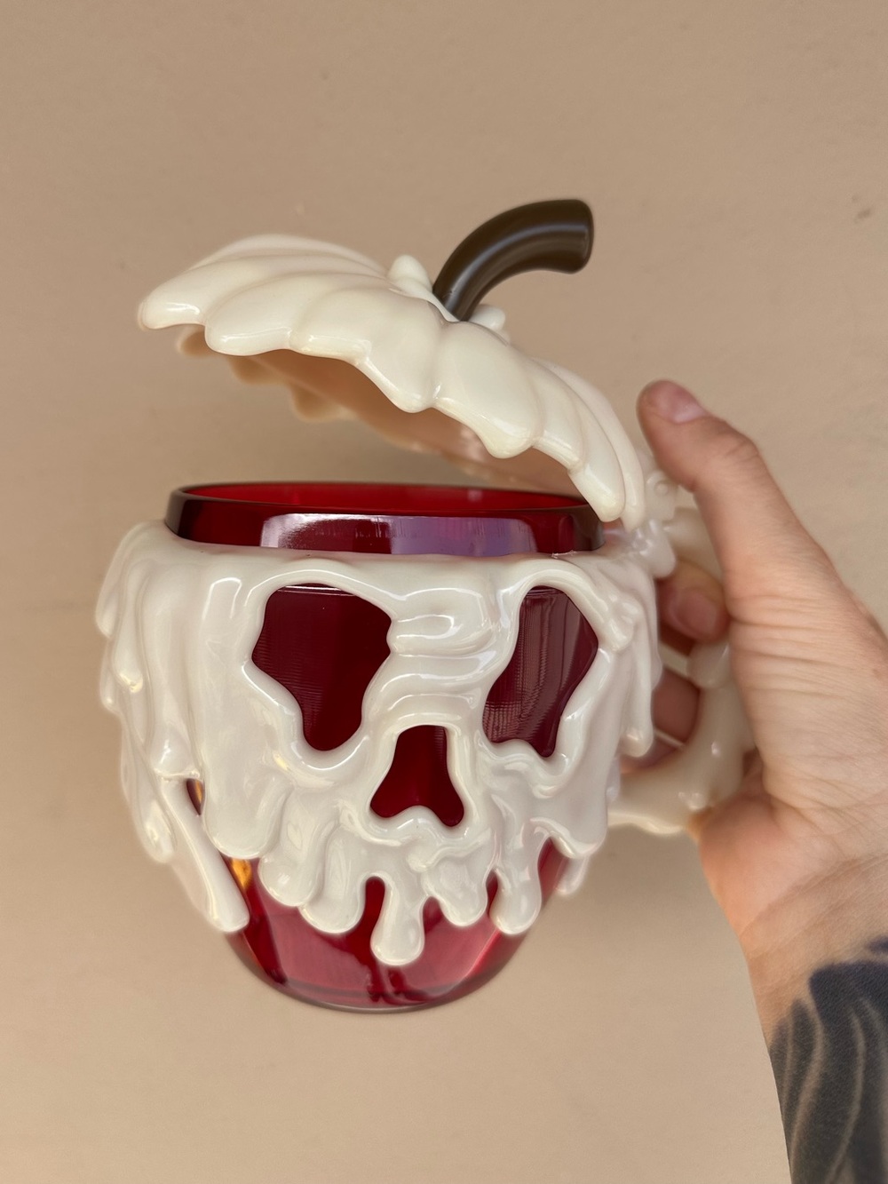 Disney Parks Poison Apple Snow White Evil Queen Stein Mug Cup Glow in the Dark